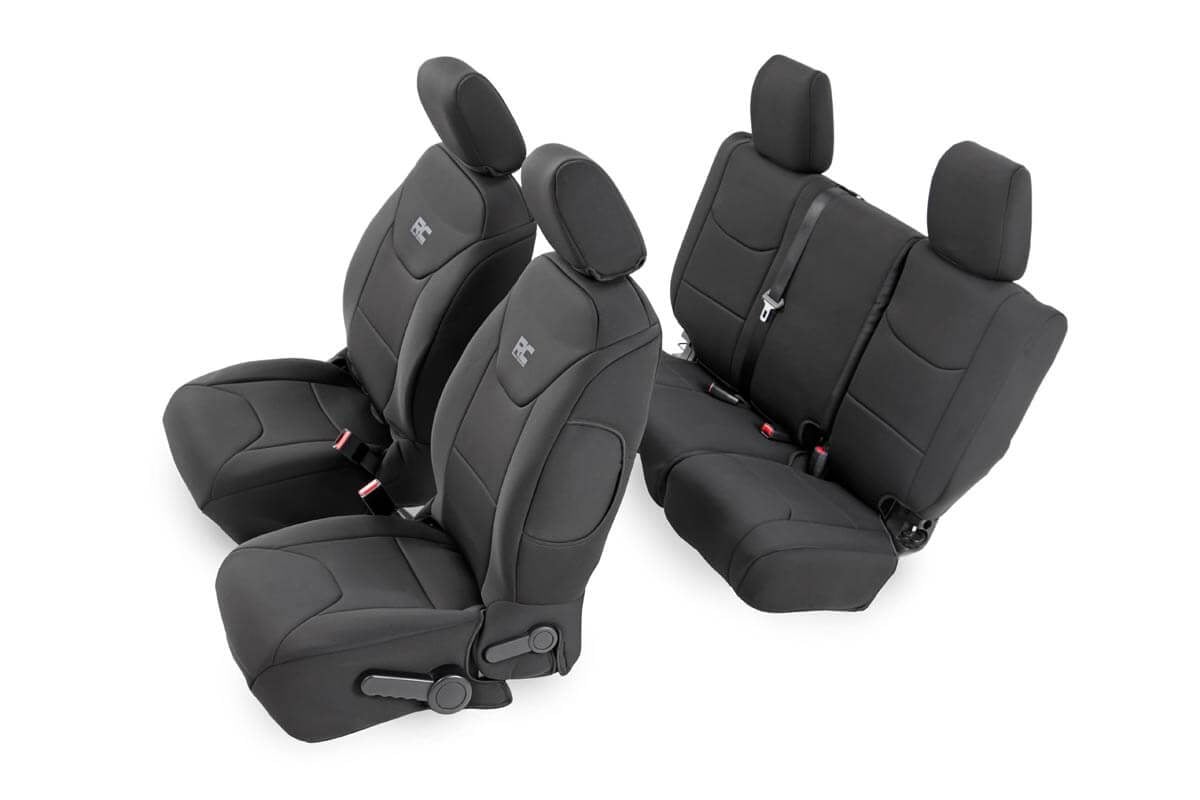 Jeep Wrangler Seat Covers - Front and Rear - Rough Country - Neoprene - '08-'10